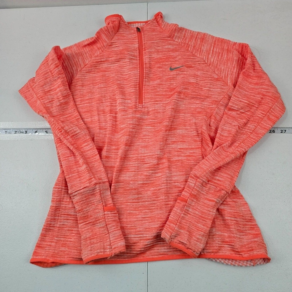Nike Dri-Fit‎ Half-Zip Pullover Sweatshirt Orange Heathered M 4198